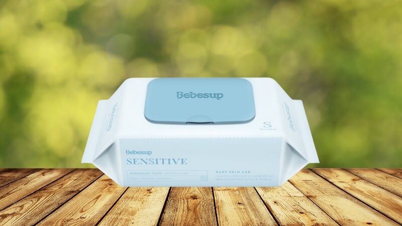 Khăn ướt em bé Bebesup Sensitive (màu xanh dương)
