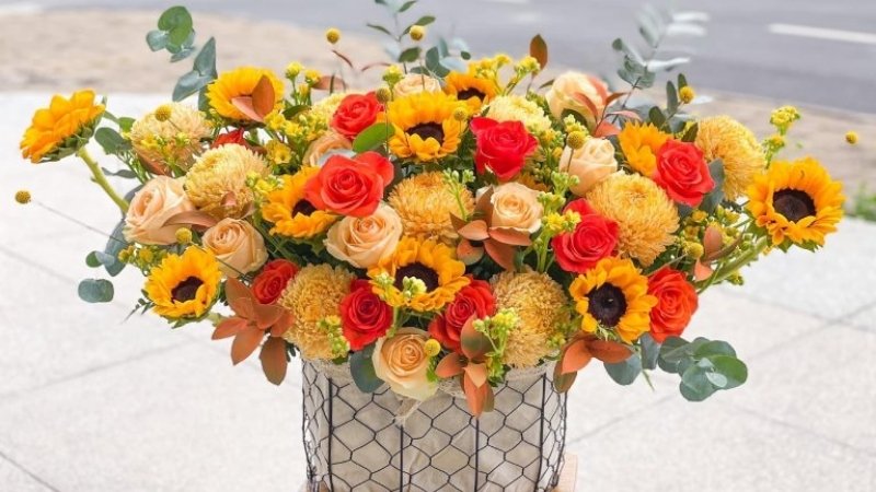 Lẵng hoa sinh nhật cho nam mẫu 8