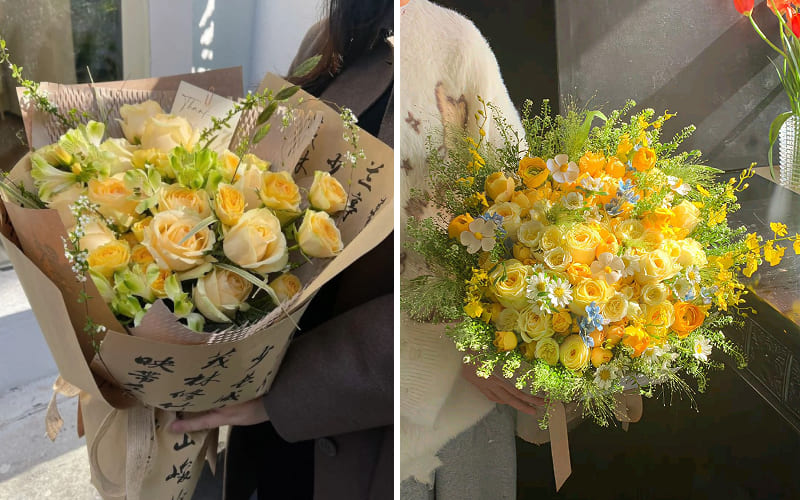 Màu vàng tượng trưng cho niềm vui và may mắn