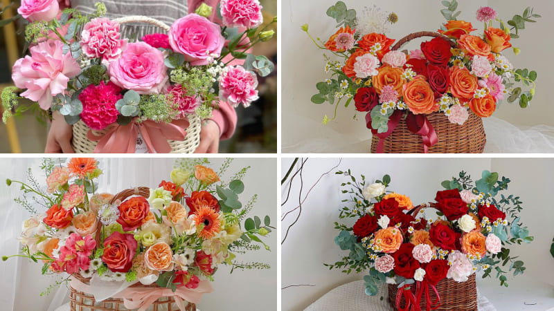 Giỏ hoa tươi nổi bật