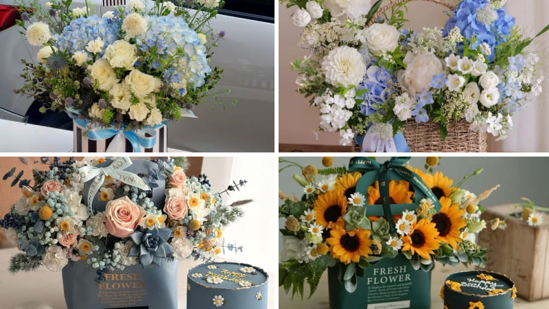 Giỏ hoa đẹp mắt, gây ấn tượng mạnh cho người tặng