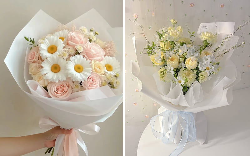 Bó hoa trắng tinh khôi