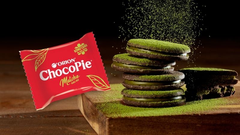 Chocopie matcha đậu đỏ có vị ngọt vừa phải