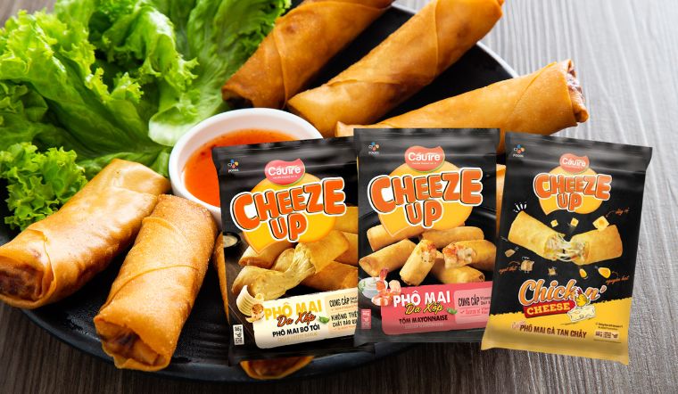 Khám phá hương vị độc đáo của chả giò da xốp cuộn phô mai Cầu Tre Cheeze Up