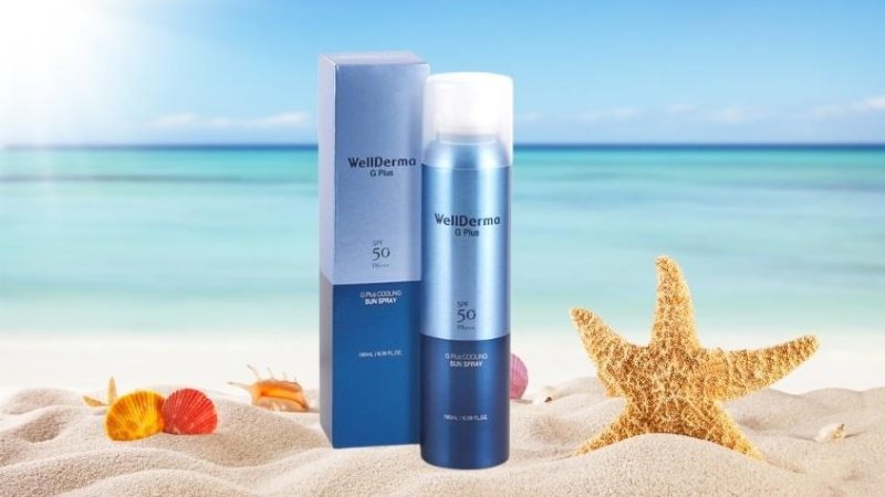 Kem chống nắng dạng xịt Hàn Quốc Wellderma G Plus Cooling Sun Spray