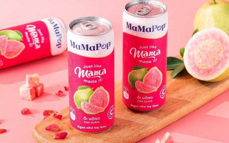 Nước trái cây sparkling MaMaPop ổi hồng