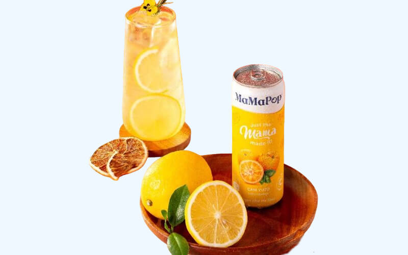 Nước trái cây sparkling MaMaPop Cam Yuzu