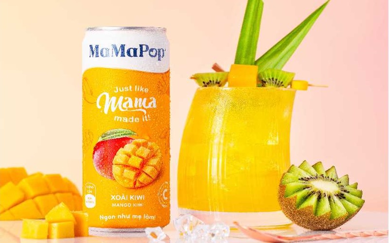 Nước trái cây sparkling MaMaPop xoài kiwi