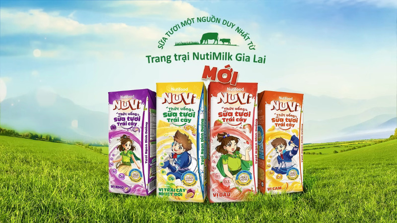 Thương hiệu cho ra mắt sữa trái cây NuVi vị dâu mới gia nhập gia đình NutiFood