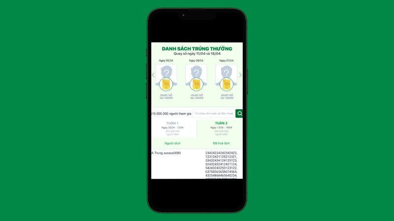 Danh sách trúng thưởng được công bố tại website Danh sách trúng thưởng được công bố tại website