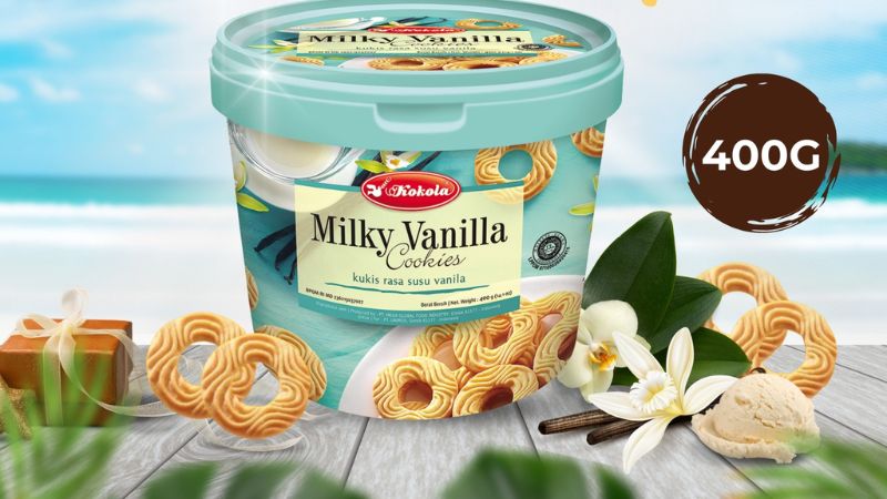 Bánh quy vani Kokola xô 400g