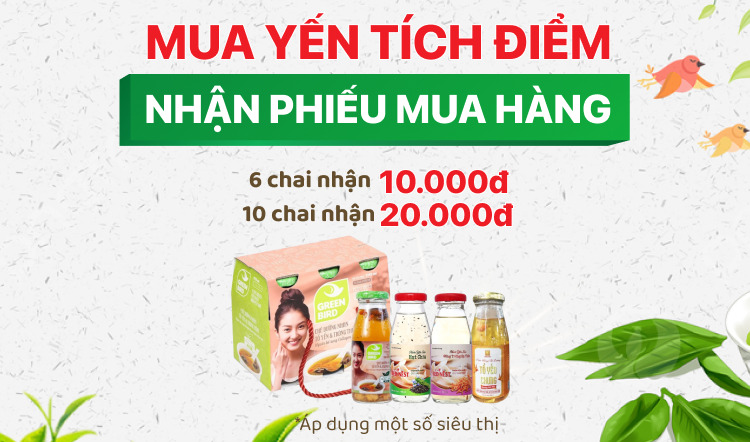 Mua Yến tích điểm, nhận ngay phiếu mua hàng hấp dẫn tại Bách hóa XANH