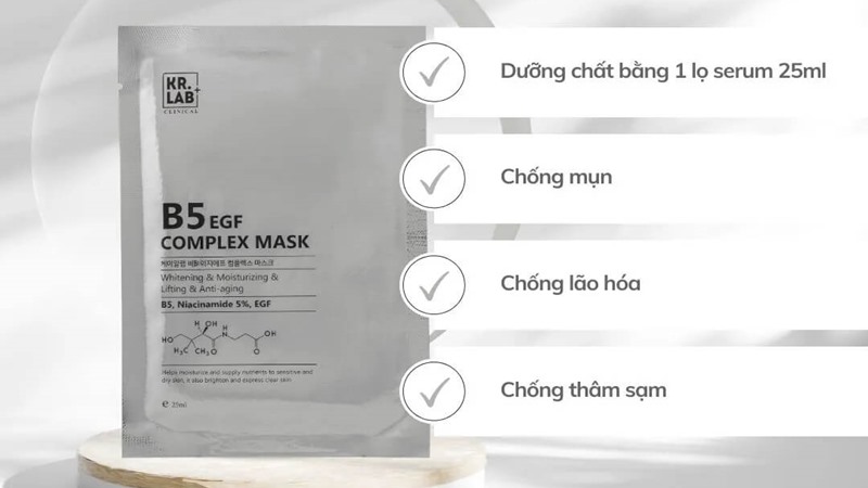 Mặt nạ phục hồi tái sinh KR.LAB B5 niacinamide EGF Complex
