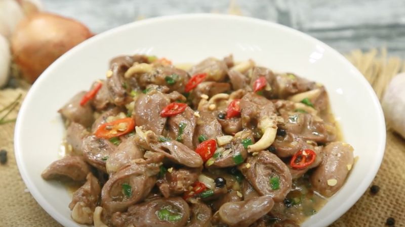 món tim gà kho tiêu món tim gà kho tiêu