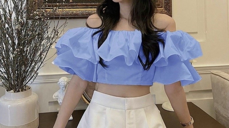Áo trễ vai croptop