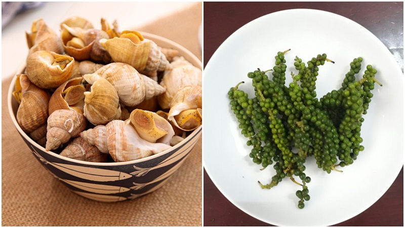 Ingredients for Grilled Bulot Snails with Green Peppercorns