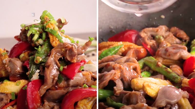Món mề gà xào ớt Tứ Xuyên