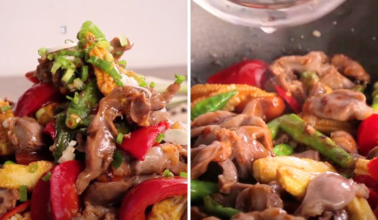 Thưởng thức mề gà xào ớt Tứ Xuyên chỉ với vài bước