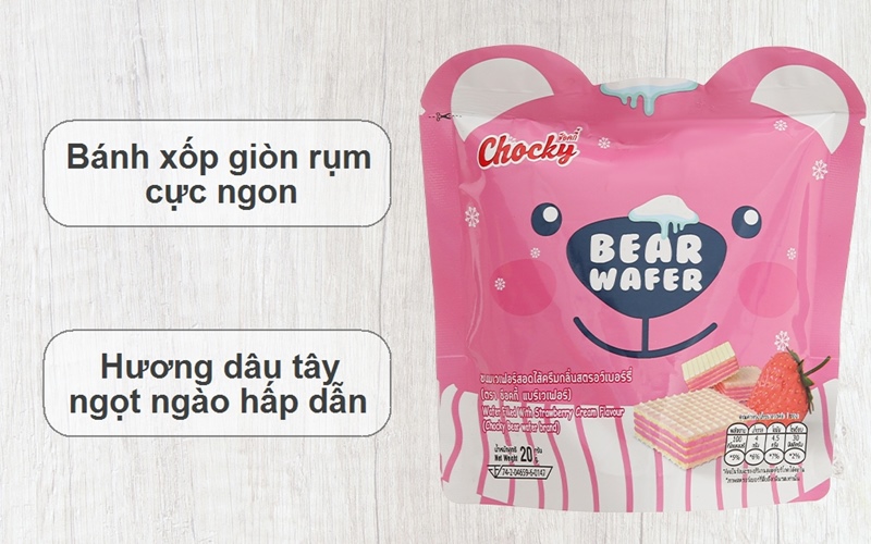 Bánh xốp hương dâu Chocky Bear