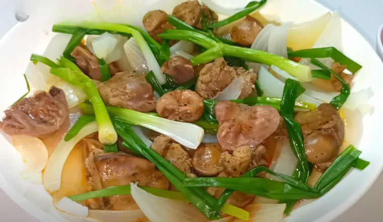 Cách làm món mề gà hấp hành đơn giản tại nhà