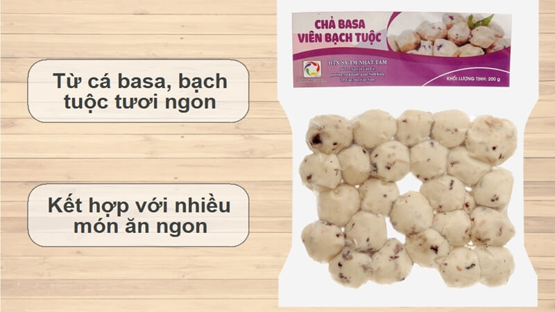 Chả basa viên bạch tuộc Nhất Tâm gói 300g