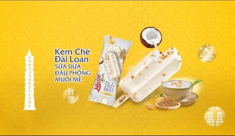 Trải nghiệm hương vị mới lạ với kem Merino chè Taiwan sữa dừa đậu phộng muối mè