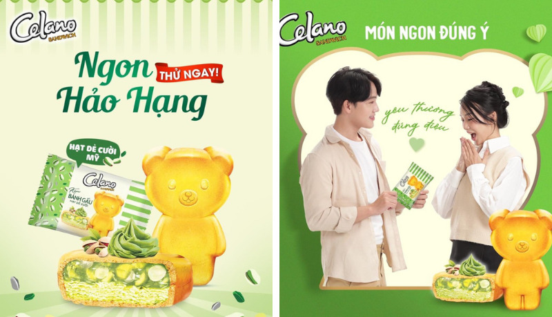 Kem bánh gấu hạt dẻ cười Celano kết hợp giữa vị kem mát lạnh, hạt dẻ tươi