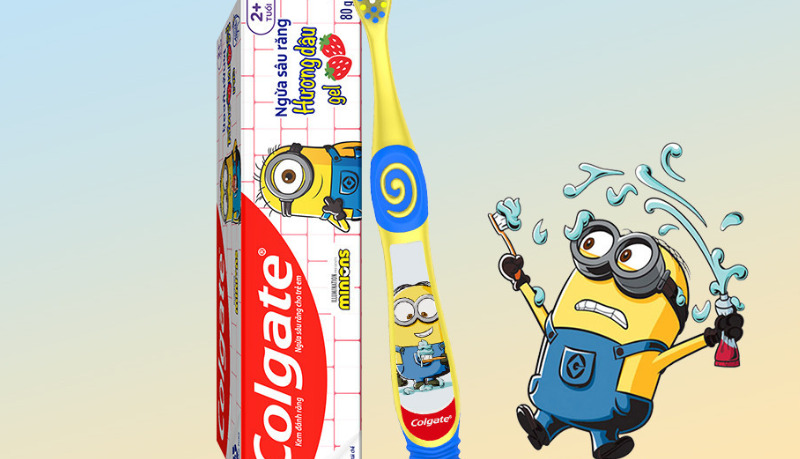 Bộ bàn chải kem đánh răng cho bé Colgate Minions Bộ bàn chải kem đánh răng cho bé Colgate Minions