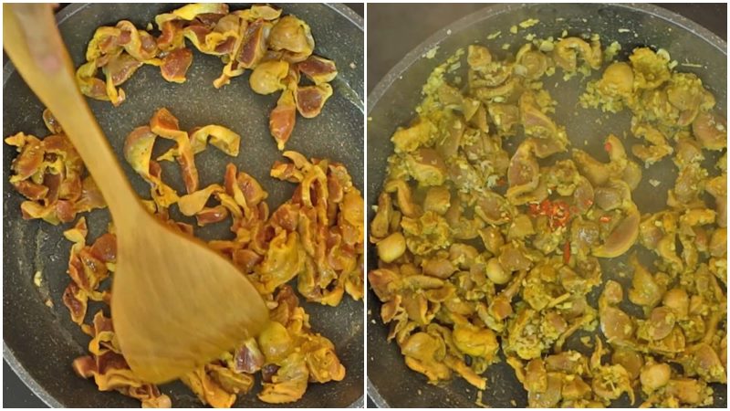 Xào mề gà