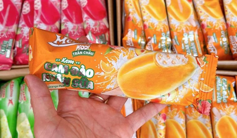 Trải nghiệm vị ngon khó cưỡng với kem cây Merino Kool cam đào nhân sữa