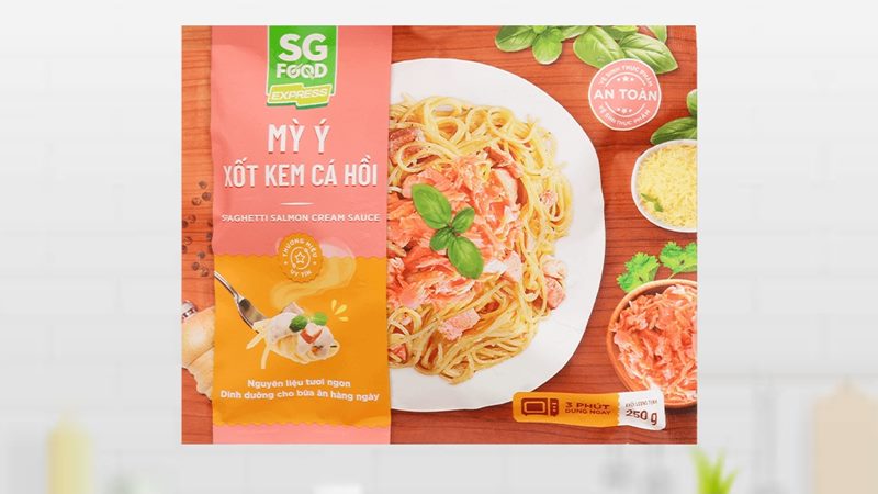 Mỳ Ý sốt kem cá hồi SG Food gói 250g