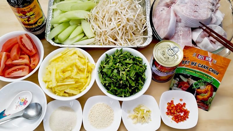 Nguyên liệu làm món canh chua cá bông lau