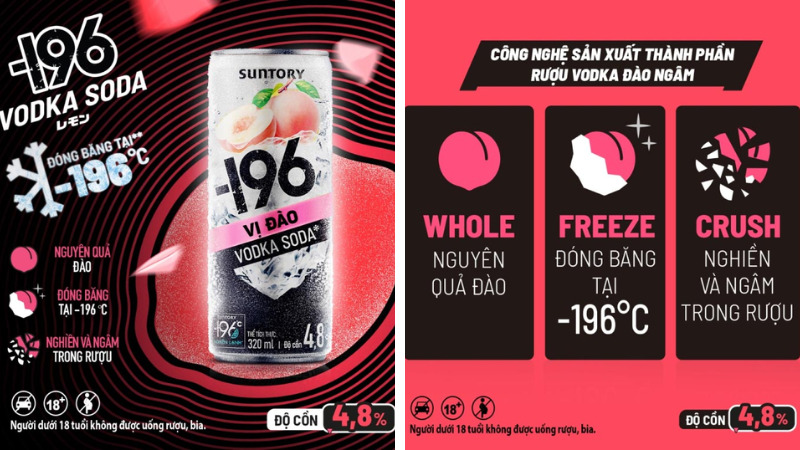 Đồ uống có cồn -196 Vodka Soda vị đào