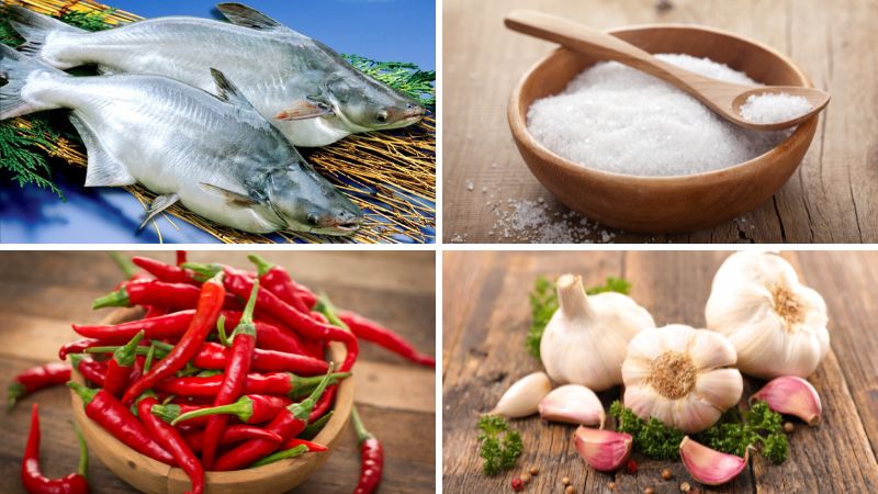 Nguyên liệu làm món cá basa nướng muối ớt