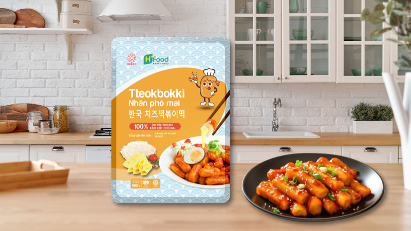 Bánh gạo phô mai HT Food với phần vỏ dẻo thơm quyện cùng phô mai béo ngậy