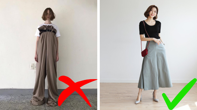 Việc phối đồ quá rộng sẽ khiến bạn trông luộm thuộm và thiếu cân đối