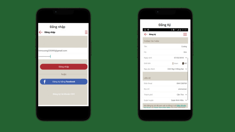 Truy cập vào website/app CGV và đăng nhập tài khoản