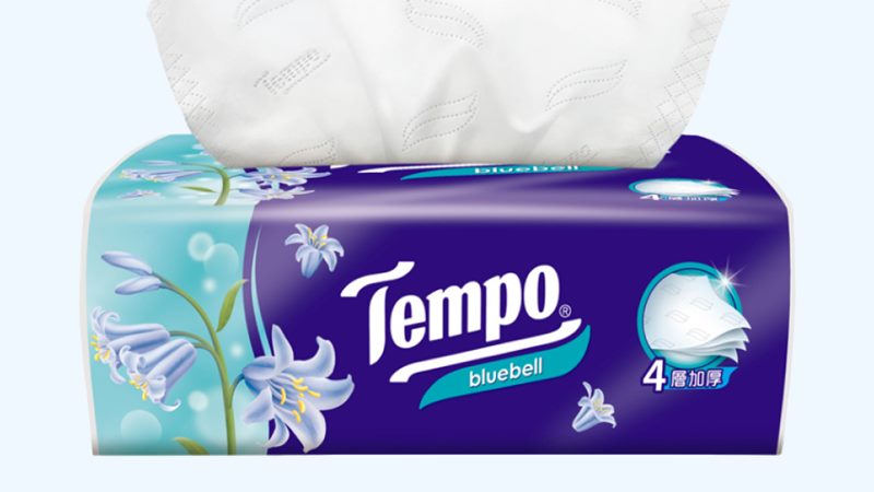 Khăn giấy rút Tempo hương hoa chuông xanh 4 lớp 90 tờ Khăn giấy rút Tempo hương hoa chuông xanh 4 lớp 90 tờ