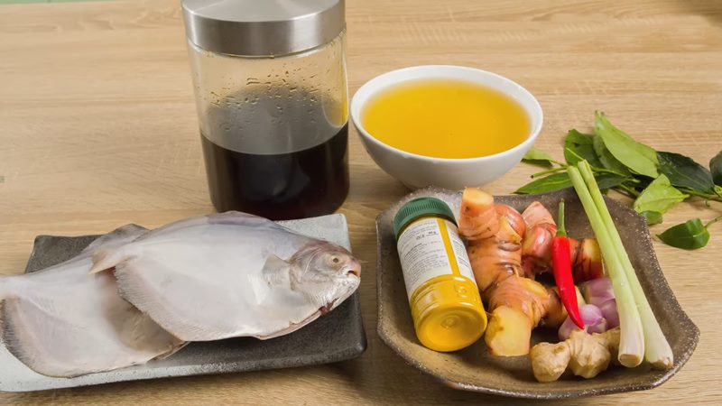 Nguyên liệu làm món cá chim kho riềng