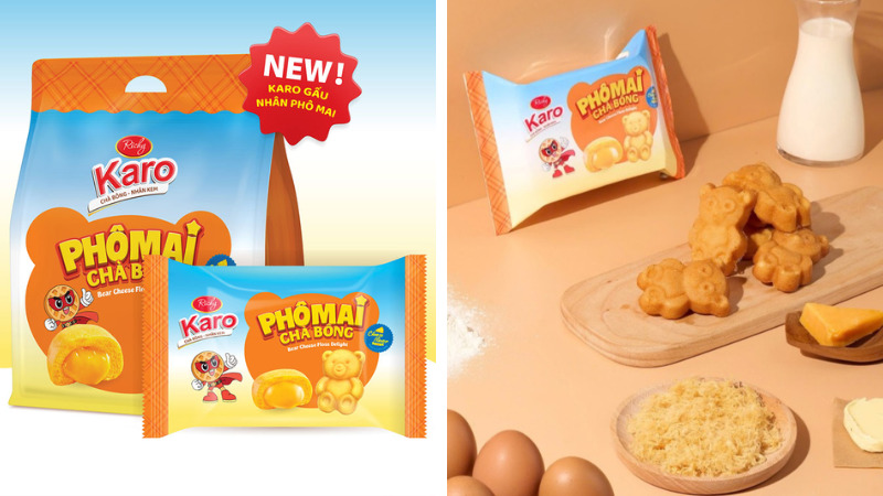 Bánh gấu chà bông nhân phô mai Karo Richy với hình dàng chú gấu ngộ nghĩnh Bánh gấu chà bông nhân phô mai Karo Richy với hình dàng chú gấu ngộ nghĩnh