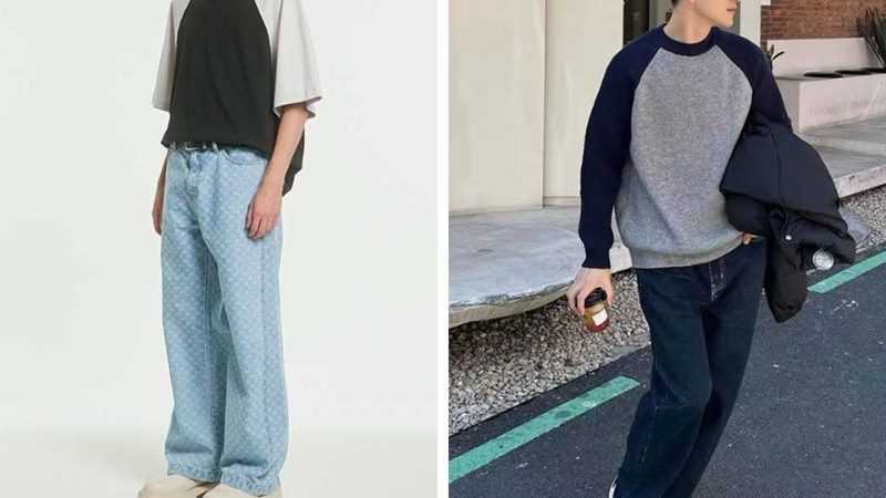 Áo raglan và quần jean