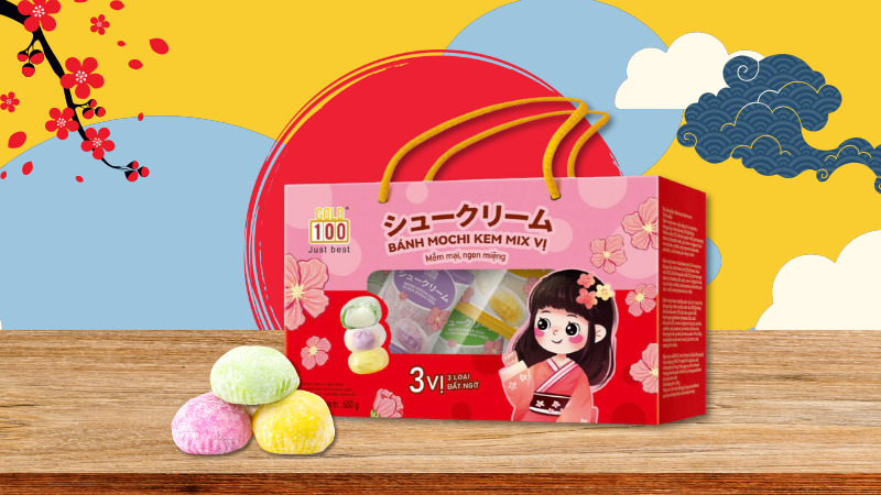 Bánh mochi mix GOLD100 – mix 3 vị
