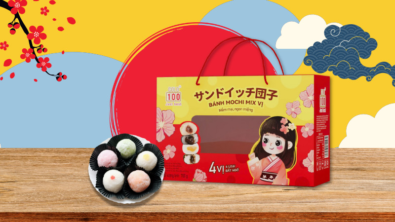 Bánh mochi mix GOLD100 – mix 4 vị