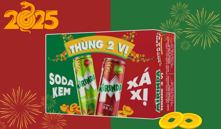 'Đập hộp' thùng 24 lon Mirinda Mix: Party tưng bừng cùng bạn bè dịp Tết