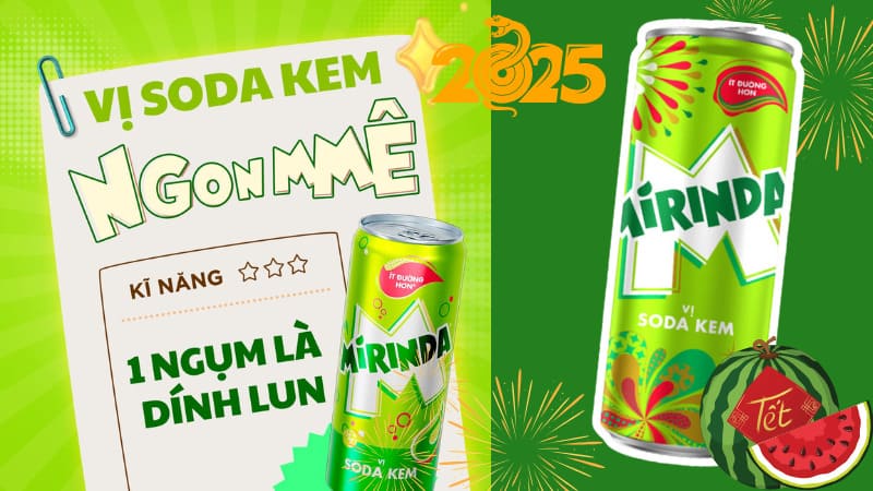 Mirinda soda kem tuổi thơ được đông đảo người tiêu dùng yêu thích