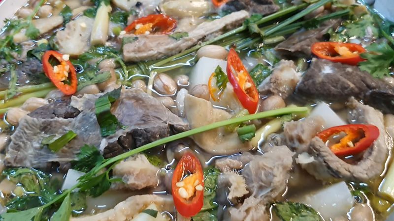 lẩu lòng bò hầm sả