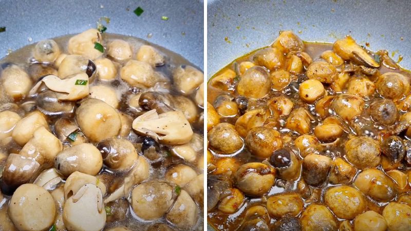 Kho nấm rơm nước tương