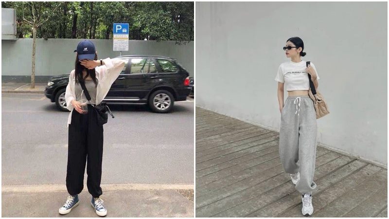 Áo thun + Quần jogger + Túi đeo chéo