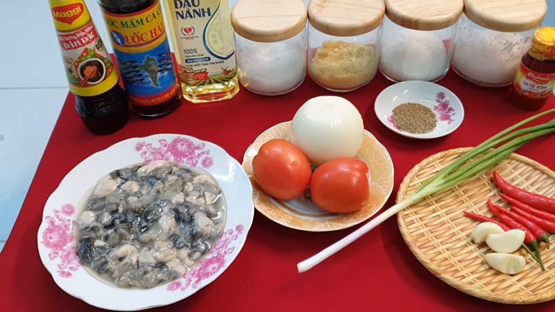 Nguyên liệu làm món hàu sữa xào cay