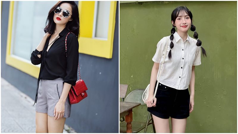 Áo sơ mi + Quần short + Túi cốp